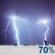 Sunday Night: Showers and thunderstorms likely. Mostly cloudy, with a low around 69. Chance of precipitation is 70%. Sunday Night: Showers And Thunderstorms Likely